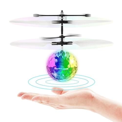 STREET WALK Flying Toy Ball Infrared Induction RC Flying Toy Built-in LED Light Disco Helicopter Shining Colorful Flying Drone Indoor and Outdoor Games Toys for 6 7 8 9 10 Year Old Boys and Girls - Image 1
