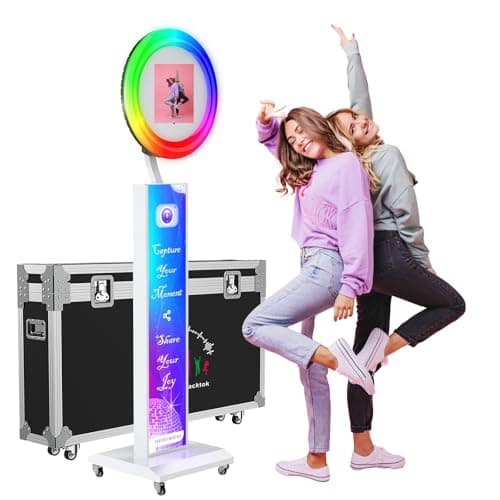 Photo Booth Compatible with Any Ipad, OHYEAHSPIN Photo Booth with Flight Case, ChackTok VIP Member, Software App Control Ring Box, Music Sync,IPad Selfie Machine - Image 1