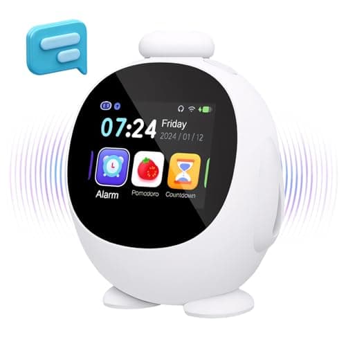 JAHUYU Smart Alarm Clock for Kids with AI Voice & Time Management, Sleep Trainer with 12 White Noise Sounds, Ok to Wake Night Light, Toddler Clock for Bedroom, Fun Educational Children Gift - Image 1