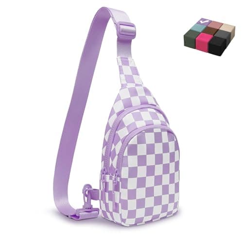 Checkered Women's Sling Bag - Stylish Small Backpack Crossbody Chest Bag & Fanny Pack Purse - Image 1