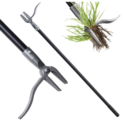 KNLLFolan Weed Puller, Stand Up Weed Puller Tool with Steel Long Handle, 4 Claw Steel Head Weeder Tool, Handle Weeder Tool Without Bending, Pulling, or Kneeling - Image 1
