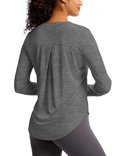 Soothfeel Women's UPF 50+ Sun Shirts Long Sleeve SPF UV Protection Rash Guard Lightweight Quick Dry Hiking Workout Tops Heather_Dark_Greys - Image 1