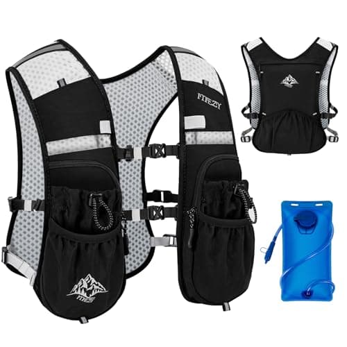 Running Hydration Vest for Women Men 2 PCS - Waterproof Running Water Backpack Hydration Pack with Water Bladder, Lightweight Water Vest for Hiking Trail Cycling Marathon Race, Black - Image 1