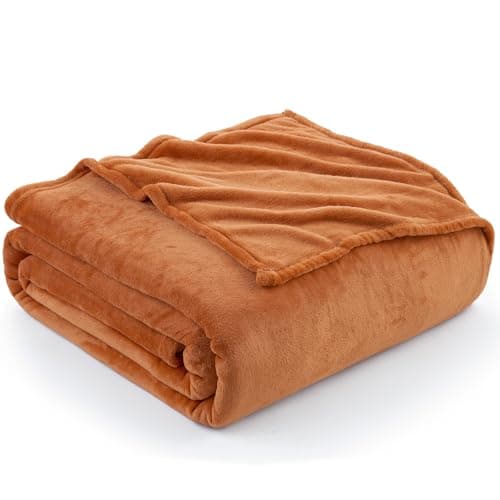 Hansleep Fleece Pumpkin Orange Throw XL Blanket, Super Soft Flannel Fuzzy Plush Cozy Blanket for All Seasons, Pumpkin Orange, Throw XL 50x70 Inches - Image 1