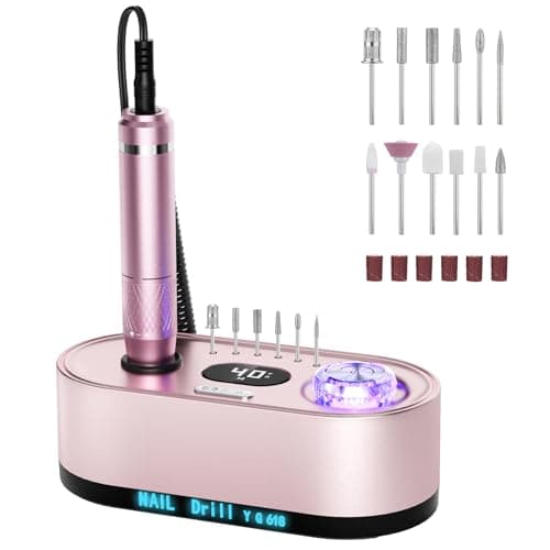 JOSGLOI 40000RPM Electric Nail File Drill Professional Kit, Drill Machine with LCD Display, Manicure Pedicure Polishing Acrylic Gel Nail Grinder for Salon, Home Use - Image 1