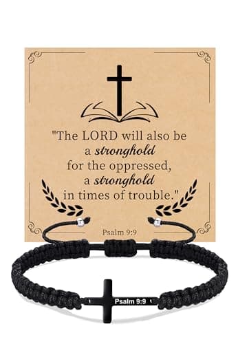 Sistble Easter Gifts for Teens, Easter Basket Stuffers Baptism Gifts for Teen Cross Bracelet for Men Catholic Gifts Religious Faith Christian Bracelets for Mens Bible Verse Jewelry - Image 1