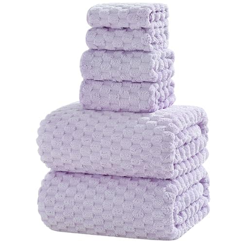 NALIVO Extra Large Bath Towel Set of 6 (40"x80"),Oversized Bath Sheet Super Soft Highly Absorbent Microfibers Quick Dry Luxury Shower Towel for Bathroom Spa Gym Hotel Yoga (Lavender, 6Piece) - Image 1