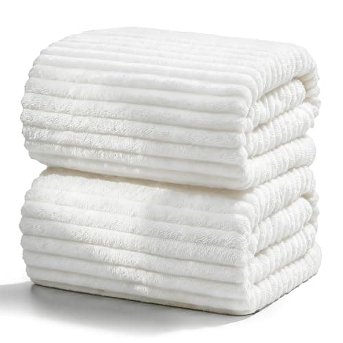 ZatreckI Extra Large Bath Towels (60"x30"),Oversized Bath Towels for Adults Luxury Bath Towels Super Soft Highly Absorbent Microfibers Quick Dry Bath Sheets Large for Bathroom (White, 2Piece) - Image 1