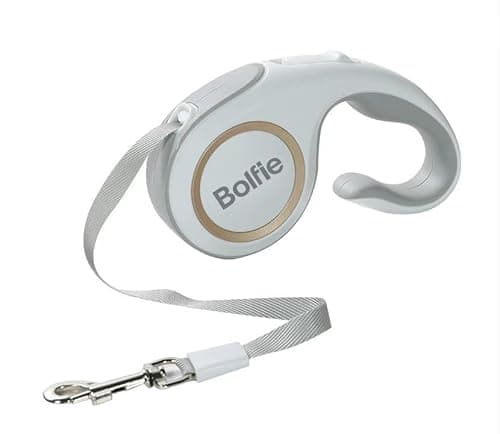 360° Tangle-Free Retractable Dog Leash 16 ft Heavy Duty Reflective Nylon Tape for Small to Medium Dogs Up to 60lbs,Soft Grip, Lock(Medium, White)