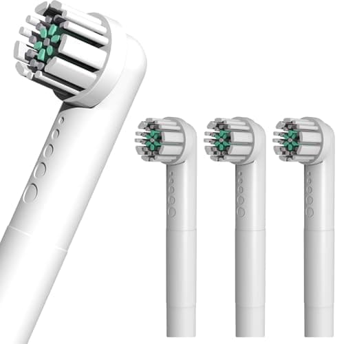 Toothbrush Replacement Heads Compatible with Quip 360 Oscillating Electric Toothbrush, Soft Bristles Brush Heads, White, Pack of 4 - Image 1