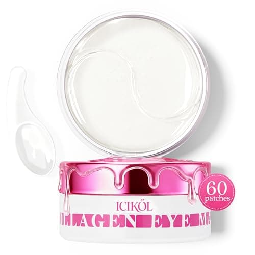 ICIKOL Centella Collagen Under Eye Patches, Eye Mask with Hyaluronic Acid for Puffy Eyes and Dark Circles, Deep Hydrating Hydrogel Eye Pads for Wrinkles, Eye Bags, Soothing Sensitive Eye Skin, 60PCS - Image 1