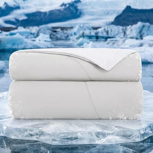 Topcee Cooling Comforter-Cooling Blanket Everlasting Cold Touch for Hot Sleepers-Q-max>0.45 Double-Sided Lightweight Design Summer Ice Blanket for Night Sweats-Grey Twin Size (60"x90") - Image 1