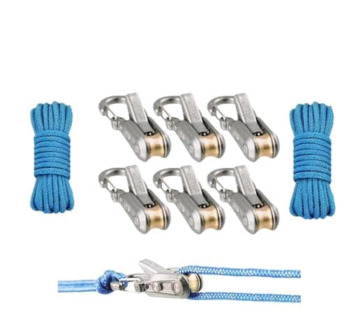 6-Pack Paracord Adjusters,Rope with Roller Tensioner for Easy and Secure Tying,Duty Tie Down for Camping, Tarps, Guy Lines, Boating & Outdoor Gear – Includes Cord & Carry Case - Image 1