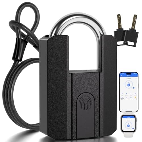 APECYC Smart Fingerprint Bike U Lock Bluetooth Heavy Duty Anti-Theft with 120 cm Steel Cable, USB Rechargeable Bicycle Lock Security Biometric App Control for Bike, Scooter, Motorcycle, E-Bike - Image 1