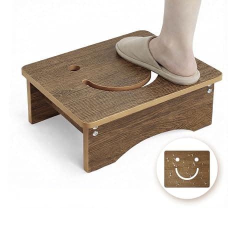 Y&M One Step Stool for Adults & Seniors, Waterproof HDPE Bedside Support Step Stool with Non-Slip Foot, 5.6" Heavy Duty Bed Step for High Beds, Bedroom, Office, Kitchen, Living Room – Rustic Brown - Image 1