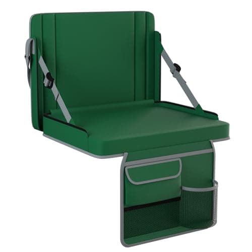 janiry Stadium Seats with Back Support 1PACK Adjustable Bleacher Chairs with Back and Cushion Bleacher Seat with Cup Holder, Carry Handle & Shoulder Strap for Outdoor Sports Events, Picnics, Green - Image 1