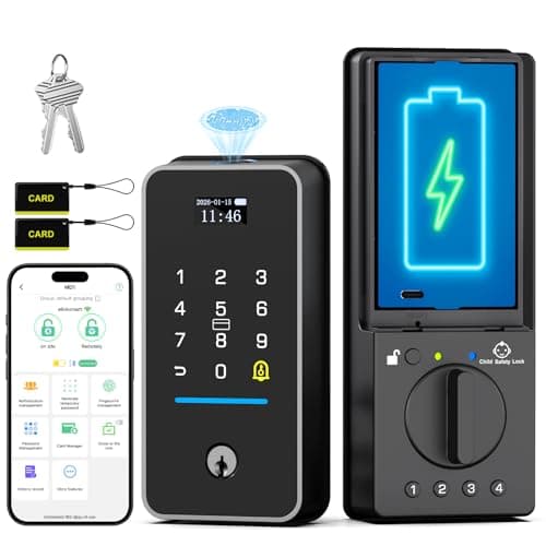 Bestkid Keyless Entry Door Lock with Child Safety Mode, Fingerprint Smart Deadbolt Baby Proof Lock for Front Door Bedroom, Bluetooth App & Built-in WiFi Remote Control, RFID Card, Pin Code, Auto-Lock - Image 1