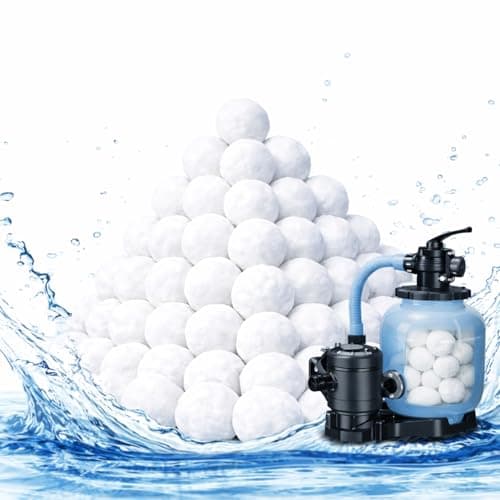 Fwxdbwyl 3.1 Lbs Pool Filter Balls for Sand Filter, Eco-Friendly Filter Balls Replace 100 lbs Pool Filter Sand, Lightweight and Reusable Fiber Ball, Pool Filter Media Balls for Swimming Pool - Image 1