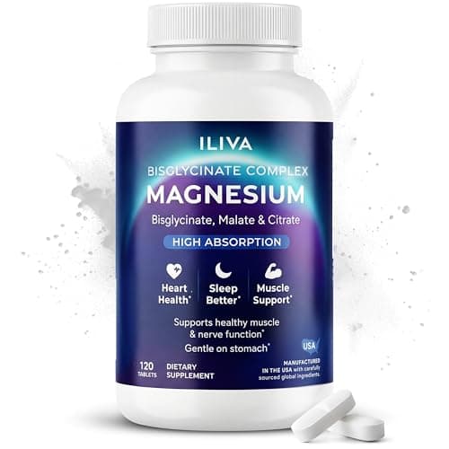 ILIVA Magnesium Glycinate 400mg Triple Magnesium Complex 120 Tablets, Pure Magnesium Glycinate with Magnesium Malate & Magnesium Citrate, Chelated Magnesium for Sleep, Muscle Recovery, Energy Support - Image 1