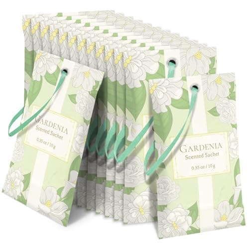 STRN Scented Sachets for Drawer and Closet, Gardenia Scented Long-Lasting Sachets, 14 Packs for Home Fragrance, Small Space Air Freshener for Wardrobes - Image 1