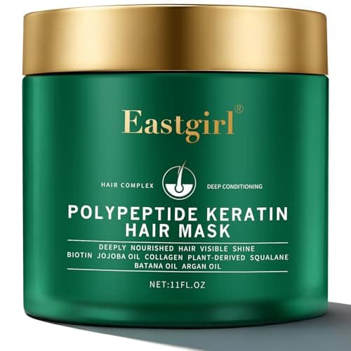 Eastgirl Collagen Hair Mask for Deep Conditioning - 4-Protein Repair with Moroccan & Jojoba Oils, Treats Dry Damaged Frizzy Hair, Nourishes & Strengthens with Panax Ginseng, 11 fl oz