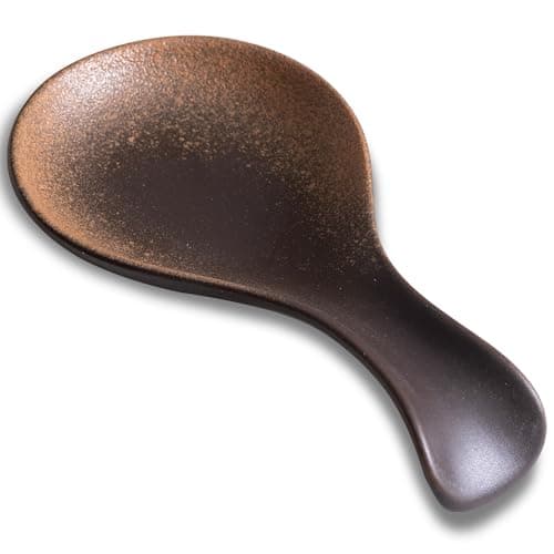 Ceramic Spoon Rest for Stove Top, 8 Inches Large Spoon Holder for Kitchen Counter, Porcelain Utensil Rest, Housewarming Christmas Gift, Dishwasher Safe Heat-Resistant, Antique Bronze Brown (1 PC) - Image 1