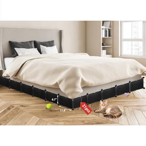 Under Couch Blockers for Pets, 6.7" Height-248 Length in Total Couch Blockers, Keep Dogs Off Couch Sofa, Durable Detachable Under Couch Toy Blocker with Strong Tape, Black - Image 1