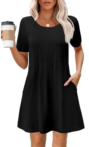 Summer Dresses for Women 2025 Casual Spring Midi Boho Dress Fashion Elegant Classy Beach Vacation Clothes Black Small - Image 1