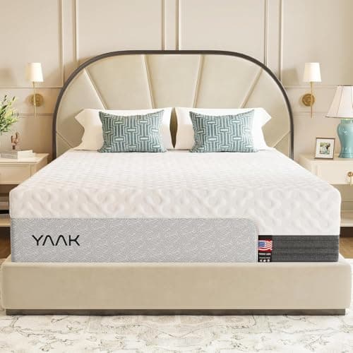 Yaak 12 Inch King Size Mattress, Cooling King Size Memory Foam Mattress in a Box for Hot Sleepers, Pressure Relief with Comfort Foam, Certipur-US Certified, USA-Made Foam, Medium Firm