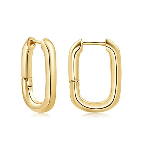 Sloong 14k Gold Plated Chunky Link Chain Square Hoop Earrings Paperclip Link Chain Jewelry Drop Dangle Earrings set for women - Image 1