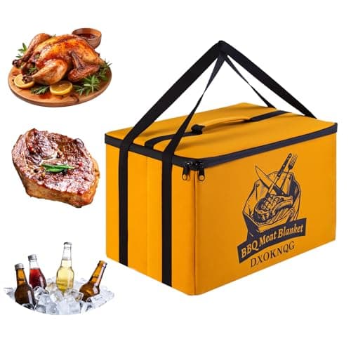 DXOKNQG BBQ Insulated Food Bag - 5-Layer Thermal Cooler/Warmer for Grilling, Picnics | Collapsible, Waterproof, Large Capacity (Fits Roasts, Burgers & More) (Yellow) - Image 1