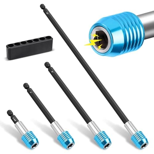 Lytool 4PCS Impact Drill Bit Extension Set, 1/4" Hex Shank Magnetic Bit Holder with Quick Release, Screwdriver Extender for Impact Driver & Tight Spaces,2-3/8", 4", 6", 12"