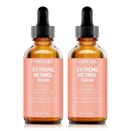 Retinol Serum for Face 2.5%, B5 Herbal Resurfacing Retinol with Vitamin C, Vitamin E, Hyaluronic Acid, Anti-Aging, Wrinkle Smoothing, Dark Spot Corrector, Brighten Dullness 2 Packs