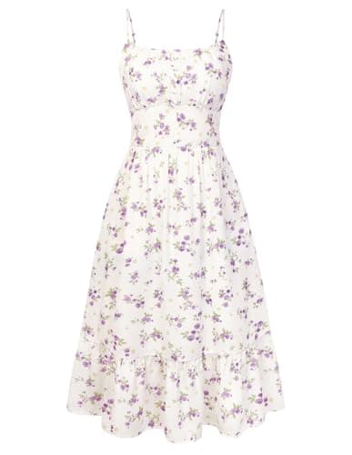 Belle Poque Floral Dress for Women 2026 Summer Sleeveless Flowy Ruffle Midi Dresses Elegant Wedding Guest Dress XX-Large - Image 1