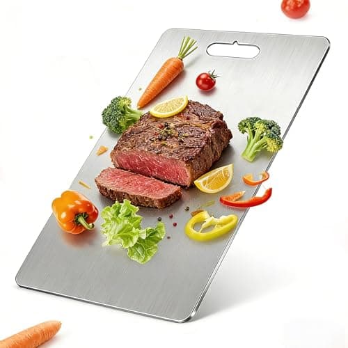 Titanium Cutting Boards for Kitchen - 100% Pure Double-Sided Food Grade Chopping Boards for Kitchen, Dishwasher Safe, Odor Resistant & Easy to Clean for Meat, Vegetables, Fruits (13.4L x 9.1"W) - Image 1