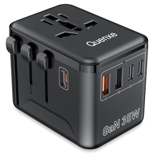 Universal Travel Adapter, International Power Adapter with 35W PD & QC Fast Charging, Travel Plug Adaptor Worldwide with 3 USB-C & 2 USB-A for USA to Europe UK France Germany Australia(Type C/G/A/I) - Image 1
