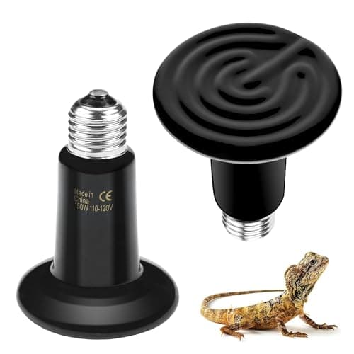 BN-LINK 150W Reptile Heat Lamp 2-Pack, Ceramic Heat Emitter Bulbs, No Light Heat Lamp for Reptiles, Chickens, Lizard, Turtle, Snake - Image 1