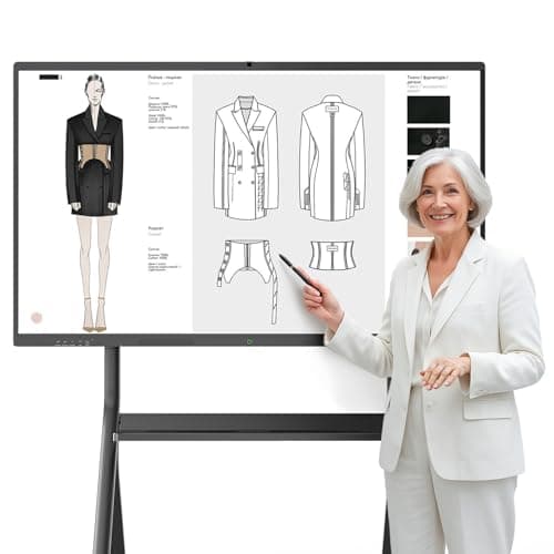 QIXZOCV 75" Smart Board for Business, Large Interactive Whiteboard with Multi-Touch, 4K Electronic Board with Screen Sharing, Bluetooth/WiFi/HDMI, Camera & Mic, Android 13,8+128G (Wall Mount Included) - Image 1