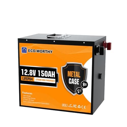 ECO-WORTHY 12V 150Ah Metal Shell LiFePO4 Lithium Battery with Bluetooth, Low-Temp Protection, Rechargeable Deep Cycle Battery with 120A BMS, Ideal for Solar, RV, Camper, Marine, Trolling Motor - Image 1