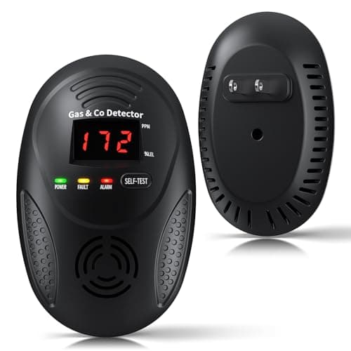 Carbon Monoxide Detectors and Natural Gas Detector, Carbon Monoxide Detectors Plug in, Gas Leak Detector with Dual Sensors - Natural, Propane, Co Leak Detection for Home, RV Essentials, Black, 1Pcs - Image 1