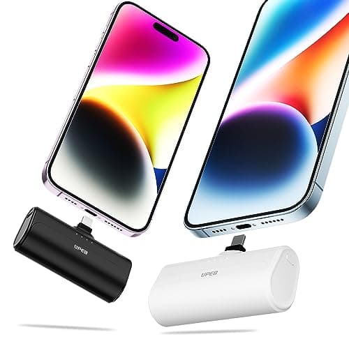 UPEB Small Portable Charger for iPhone 5000mAh 2 Packs with Built in Cable, MFi Certified Compact Power Bank Cordless External Battery Pack for All iPhone Series 14/13/12/11/XR/X/SE/8/7/6 Pro Max - Image 1