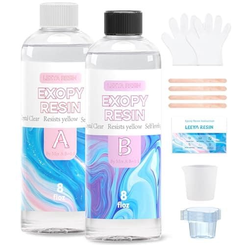 LEEYA RESIN 16OZ Crystal Clear Epoxy Resin Kit for Beginner, Bubble-Free, Anti-Yellowing, Self Leveling Resina Epoxica, Resin Epoxy for Tumbler Crafts, Coaster, Painting, Jewelry, DIY Gifts 1:1 Ratio - Image 1