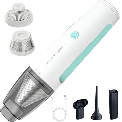 PEGOVO Car Vacuum, Handheld Vacuum Cordless 20000Pa Suction with 2 Suction Modes, 2-in-1 Portable Mini Car Vacuum Cleaner Cordless Vacuum Rechargeable Type-C Charge for Car, Desk, Keyboards(Green - Image 1