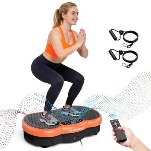 Glorygym Vibration Plate - 330lb Capacity Exercise Machine with 120 Speed Levels, Remote Control & Resistance Bands for Home Fitness - Image 1