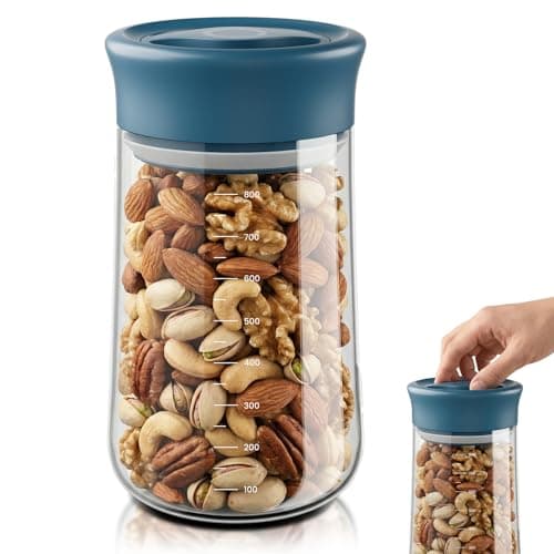 OURCABECUE 2026 Upgrade Wide Mouth Mason Jar 27 oz, 90° Rotating Lid Glass Storage Jar, Food Grade Overnight Oats & Yogurt Jar, Dry Snacks Candies jar - Image 1