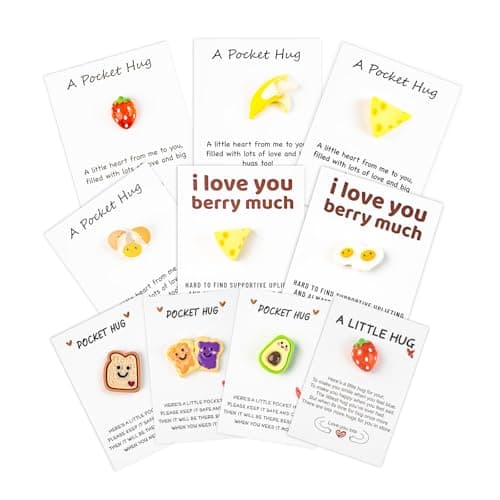 Pocket Hug Cards with Mini Tokens Encouragement Greeting Cards with Motivational Quotes Emotional Support Anxiety Relief Pocket Cards Inspirational Pocket Gifts for Family Friends Coworkers (Food) - Image 1
