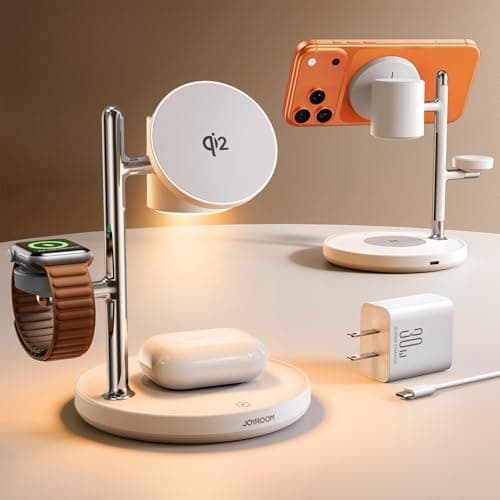 15W MagSafe for JOYROOM, Fast Qi2 Certified 4-in-1 MagSafe Charging Station for Apple, Wireless Charger for iPhone 17/16/15 Pro Max, Pixel 10/9, iWatch, AirPods 4/3/2/Pro(Cable& 30W Adapter Included) - Image 1