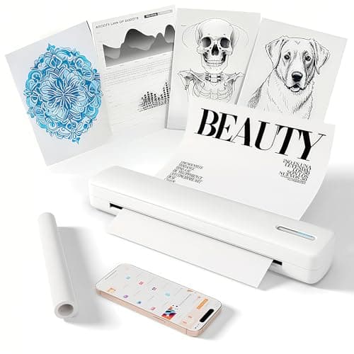 TAGZILO C80 Wireless Printer, Inkless Portable Printer for Travel, Supports A4 8.5 x 11 Inch Thermal Paper, Compatible with Phone & Laptop (White) - Image 1