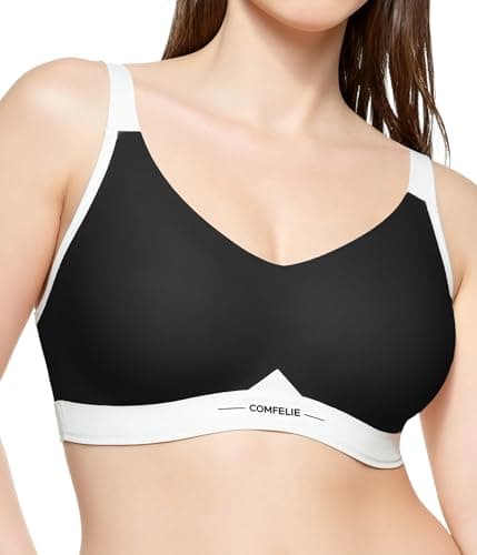 COMFELIE Invisible Underarm-Smoothing Sleep Bra Black - Image 1