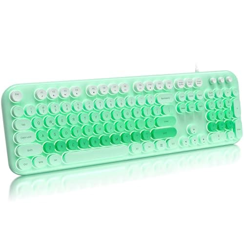 Atelus Wired Backlit Keyboard, Full Size USB Keyboard with Colorful Retro Keycaps, Numeric Keypad and Media Hotkey for Computer Desktop PC Laptop and Windows 7 8 10 11 - Image 1